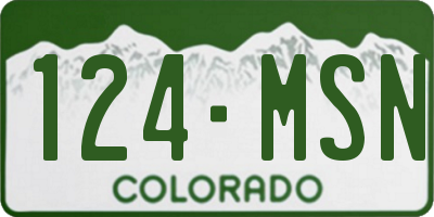 CO license plate 124MSN