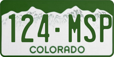 CO license plate 124MSP