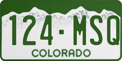 CO license plate 124MSQ