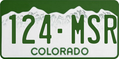 CO license plate 124MSR