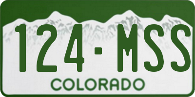 CO license plate 124MSS