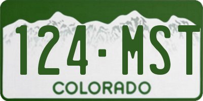 CO license plate 124MST