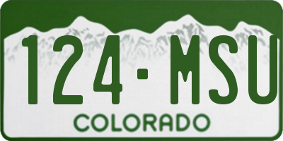 CO license plate 124MSU