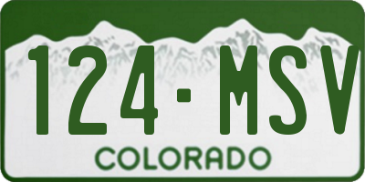 CO license plate 124MSV