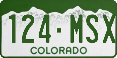CO license plate 124MSX