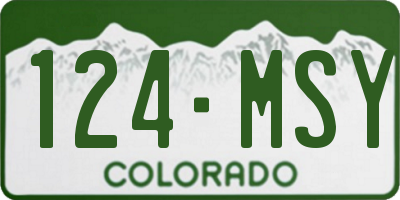 CO license plate 124MSY