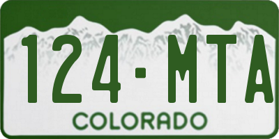 CO license plate 124MTA