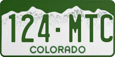 CO license plate 124MTC