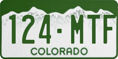 CO license plate 124MTF