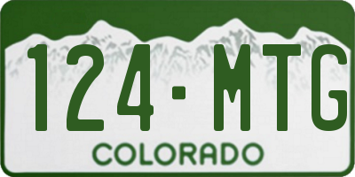 CO license plate 124MTG