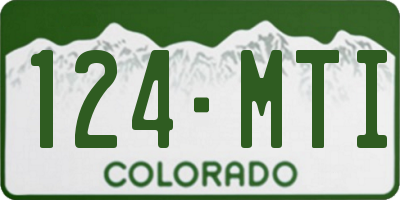 CO license plate 124MTI