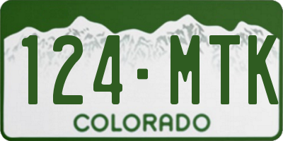 CO license plate 124MTK