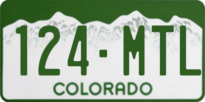 CO license plate 124MTL