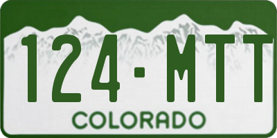 CO license plate 124MTT