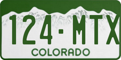 CO license plate 124MTX
