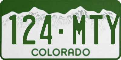 CO license plate 124MTY