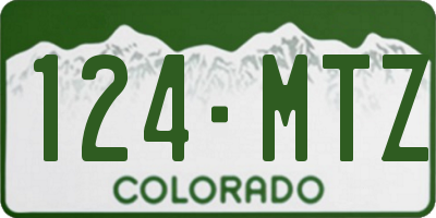CO license plate 124MTZ