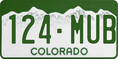 CO license plate 124MUB