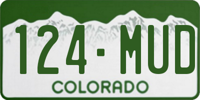 CO license plate 124MUD