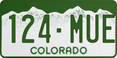 CO license plate 124MUE