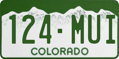CO license plate 124MUI