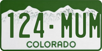 CO license plate 124MUM