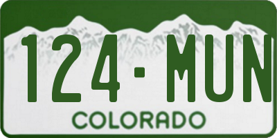 CO license plate 124MUN