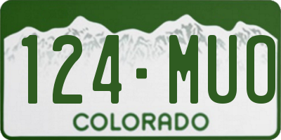 CO license plate 124MUO