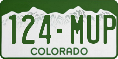 CO license plate 124MUP