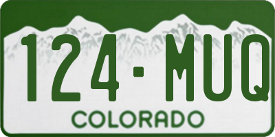 CO license plate 124MUQ