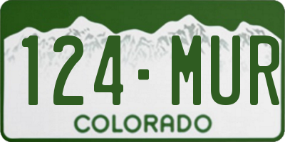 CO license plate 124MUR