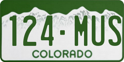 CO license plate 124MUS