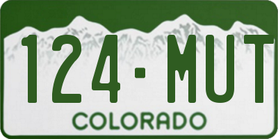 CO license plate 124MUT