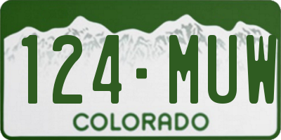CO license plate 124MUW