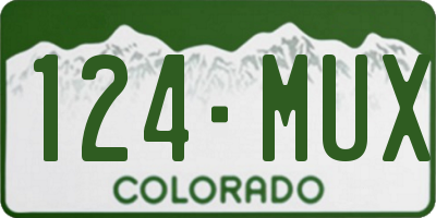 CO license plate 124MUX