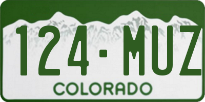 CO license plate 124MUZ