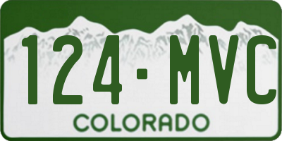 CO license plate 124MVC
