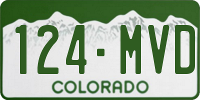 CO license plate 124MVD