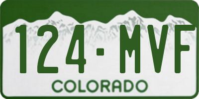 CO license plate 124MVF