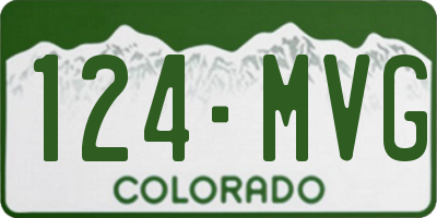 CO license plate 124MVG