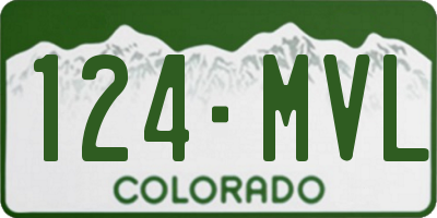 CO license plate 124MVL