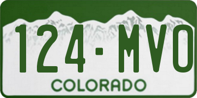 CO license plate 124MVO