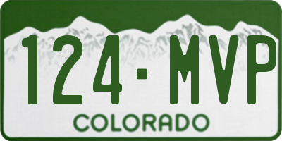 CO license plate 124MVP