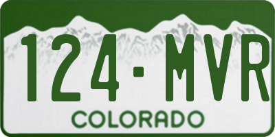 CO license plate 124MVR