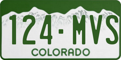 CO license plate 124MVS