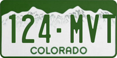 CO license plate 124MVT