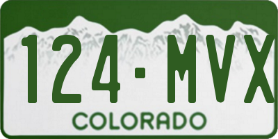 CO license plate 124MVX