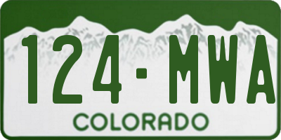 CO license plate 124MWA