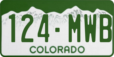 CO license plate 124MWB