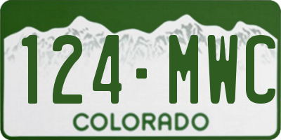 CO license plate 124MWC